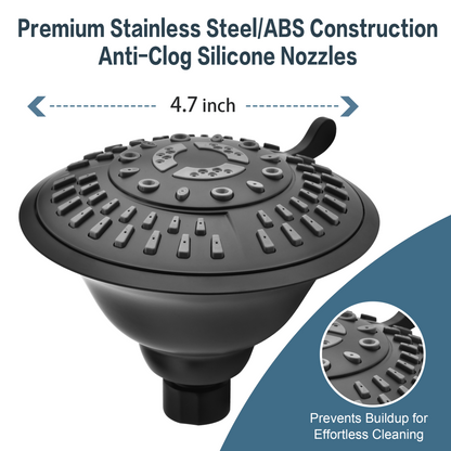 5-Spray Fixed Shower Head with Adjustable Angle