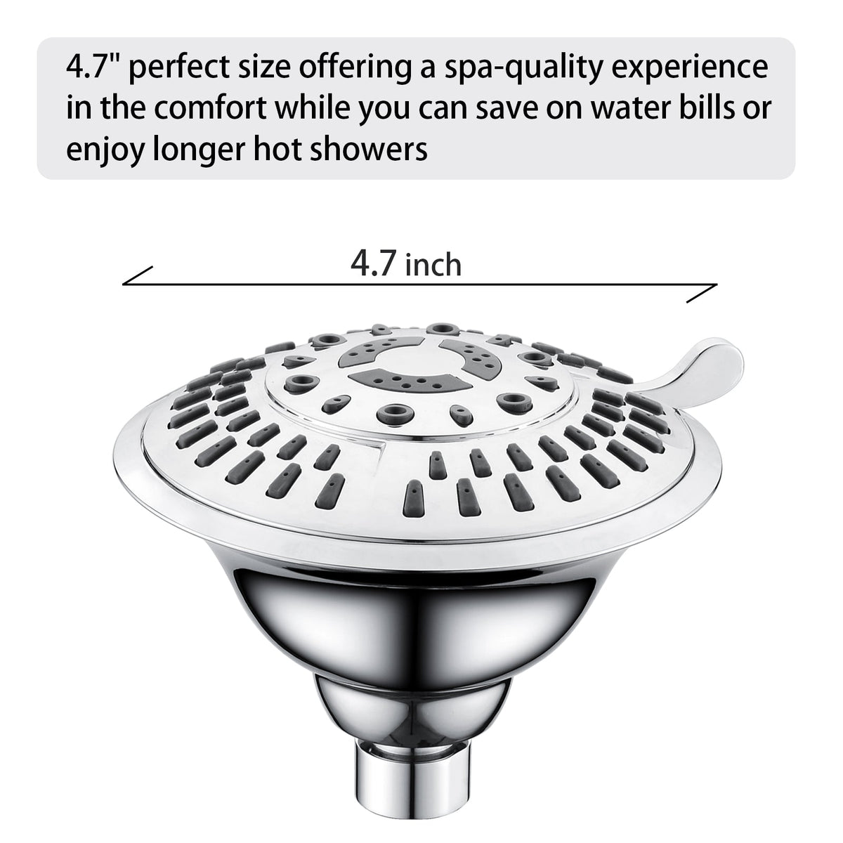 5-Spray Fixed Shower Head with Adjustable Angle