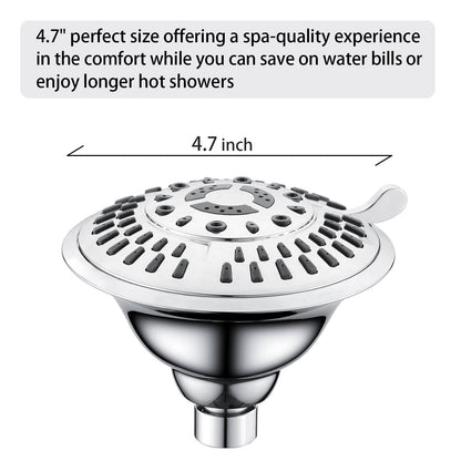 5-Spray Fixed Shower Head with Adjustable Angle