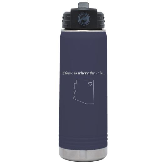 Arizona Heart 20 oz Water Bottle | Navy