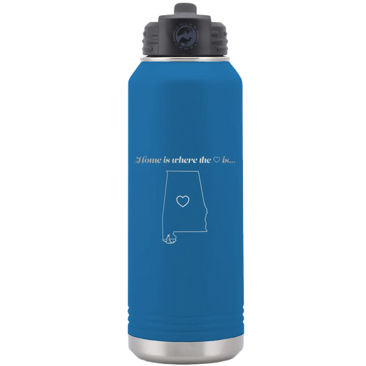 Alabama Heart 32 oz Water Bottle | Royal Blue