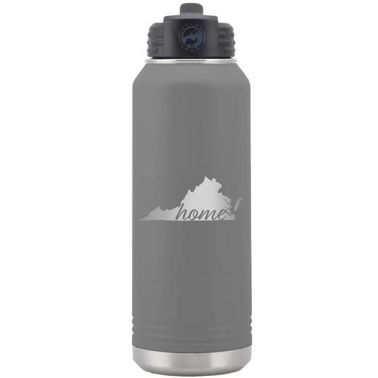 Virginia Home 32 oz Water Bottle | Dark Gray