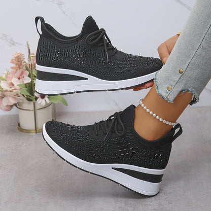 Breathable Mesh Casual Shoes Lightweight Height-Enhancing Sneakers For Men Daily Walking Comfortable Sportswear