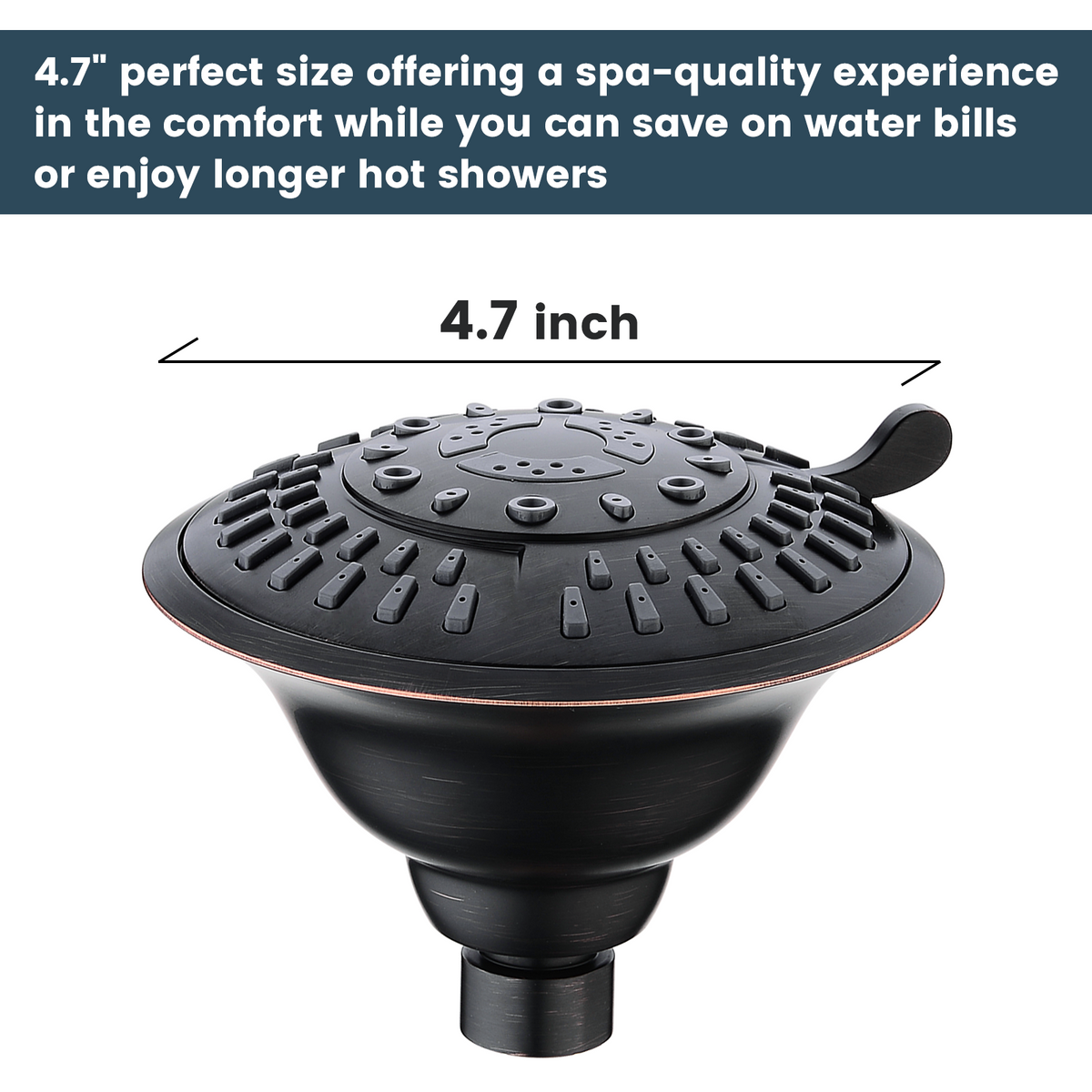 5-Spray Fixed Shower Head with Adjustable Angle