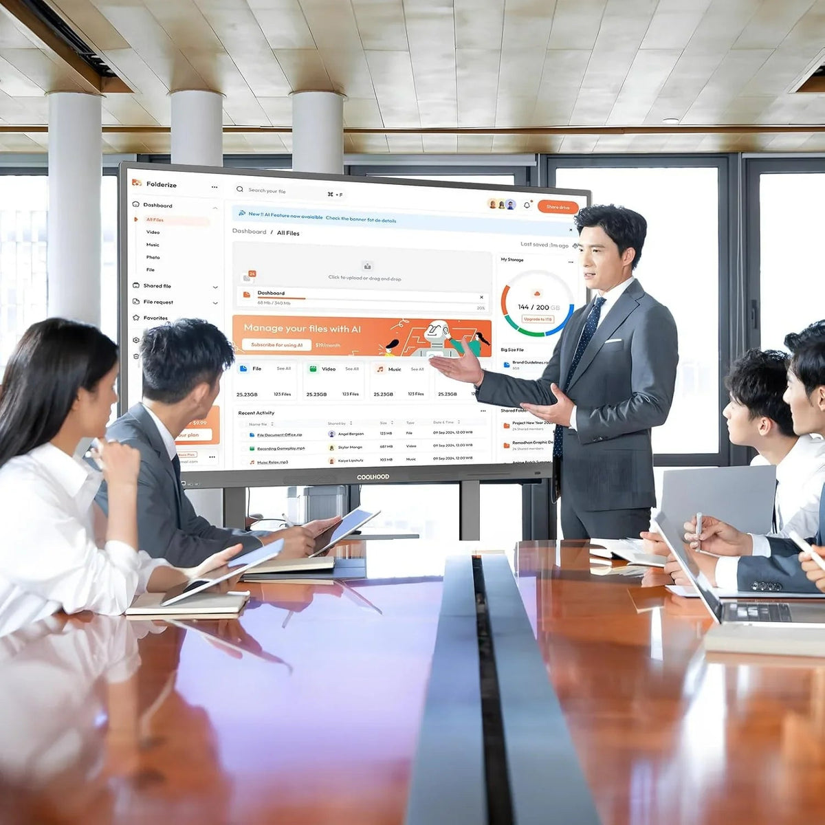 REHISK COOLHOOD 65" 4K Smart Whiteboard (Touchscreen, Android 13, Wireless Sharing, App Ecosystem)
