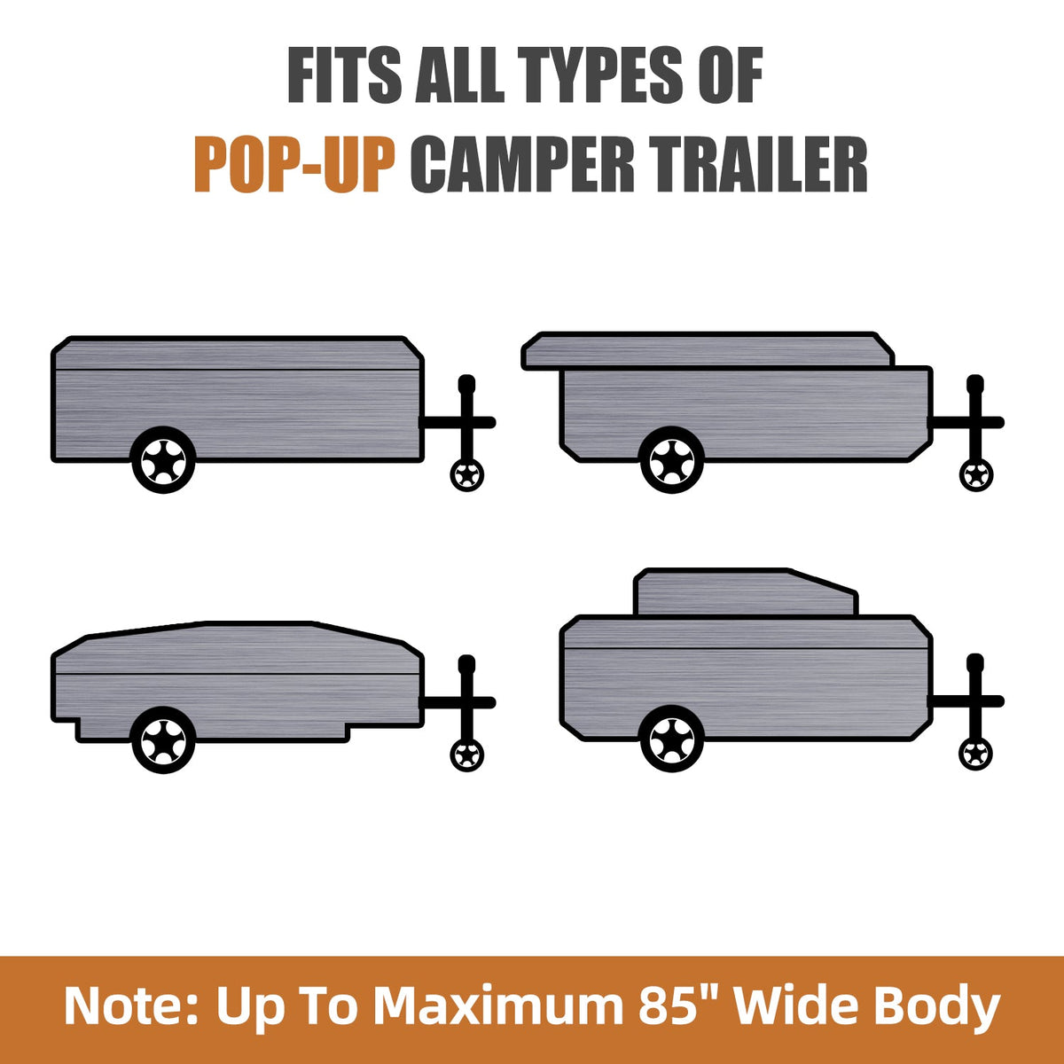 DikaSun 7 Layers Pop Up Camper Cover, Breathable UV Resistant Windproof Waterproof RV Cover