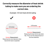 Black 2:1 Polyolefin Heat Shrink Tube Tubing - Various Inner Diameter Options Available