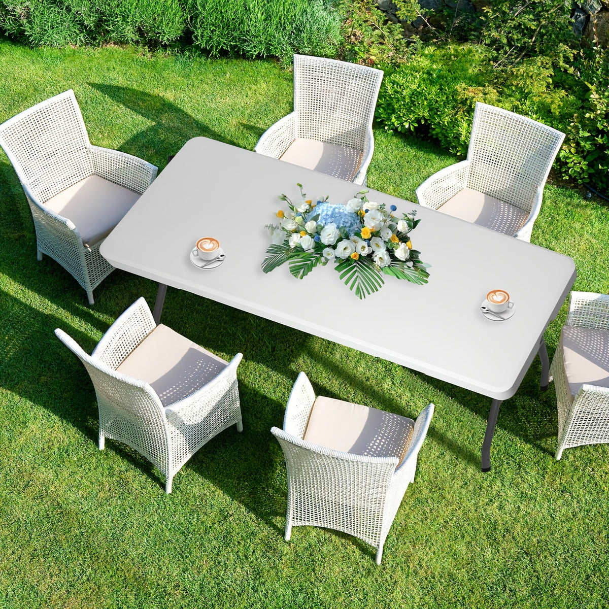 4ft/6ft Portable Plastic Folding Table – Indoor & Outdoor Dining