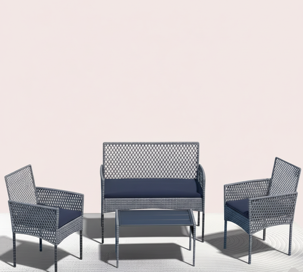 4Pcs Outdoor Patio Furniture Set – Rattan Wicker Sofa - Multiple Styles