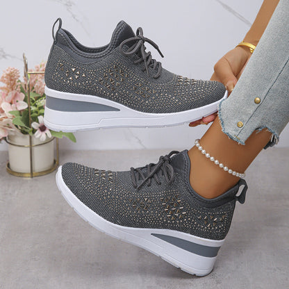 Breathable Mesh Casual Shoes Lightweight Height-Enhancing Sneakers For Men Daily Walking Comfortable Sportswear