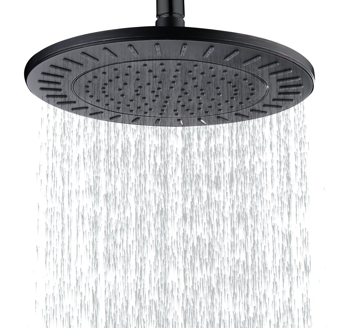 9-Inch Waterfall Rain Shower Head with Adjustable Angle and Anti-Clog Silicone Nozzles