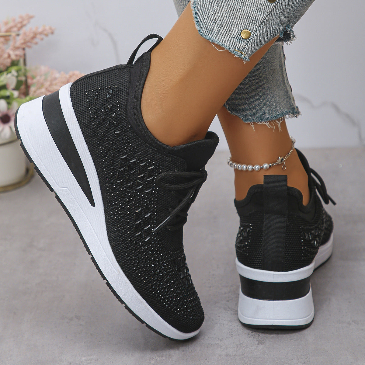 Breathable Mesh Casual Shoes Lightweight Height-Enhancing Sneakers For Men Daily Walking Comfortable Sportswear