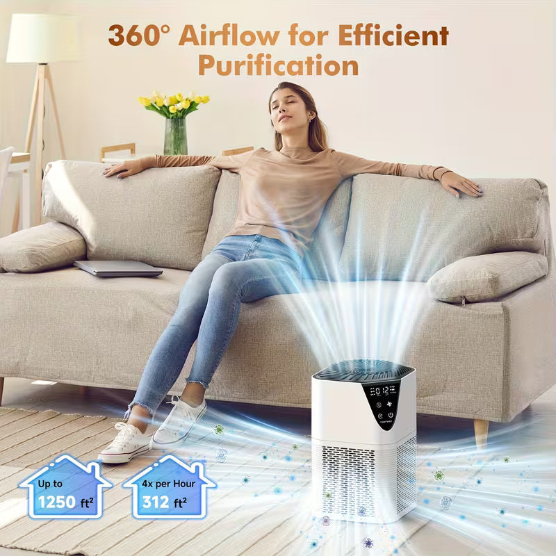 Air Purifier with Washable Filter and PM2.5 Monitor