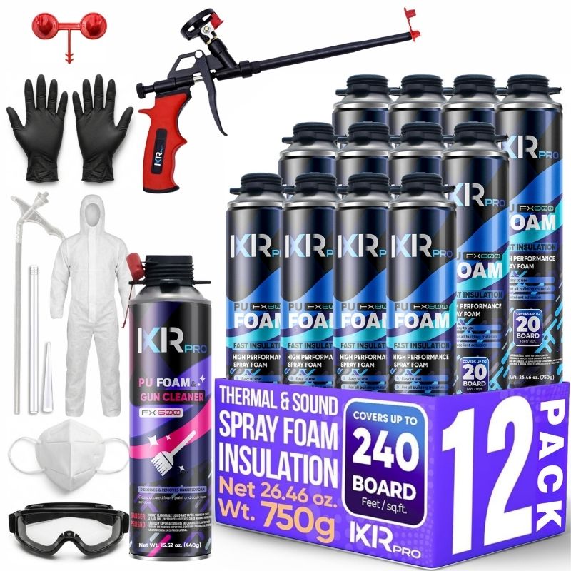 Spray Foam Insulation Kit - Polyurethane Foam with Gun
