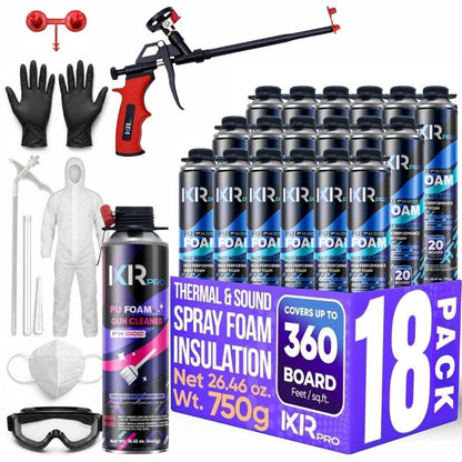 Spray Foam Insulation Kit - Polyurethane Foam with Gun