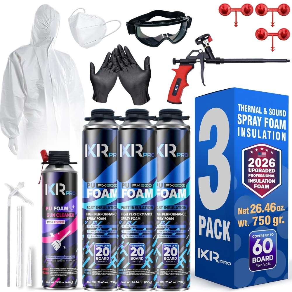 Spray Foam Insulation Kit - Polyurethane Foam with Gun