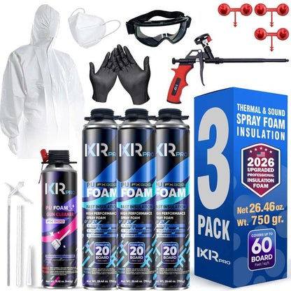 Spray Foam Insulation Kit - Polyurethane Foam with Gun