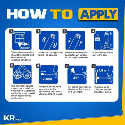 Spray Foam Insulation Kit - Polyurethane Foam with Gun