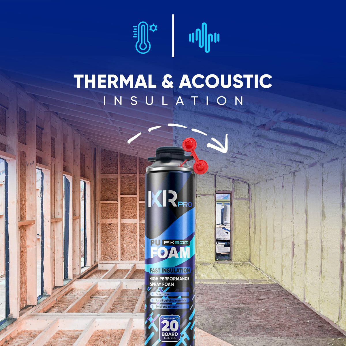 Spray Foam Insulation Kit - Polyurethane Foam with Gun