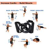 Resistance Band Fitness Exercise 5 Levels Tube Band With Handles Strength Training