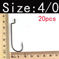 Offset Shank Hook 20PCS High Carbon Steel Soft Bait