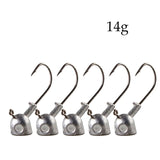 Fishing jig hook 5pcs 3.5g/7g/10g/14g/18g  For Soft Lure Fishing Deep Water Bullet