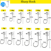 Fishing Jig Head Hook 10pcs/lot 1g-20g All size Round Ball