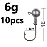 Fishing Jig Head Hook 10, 8, 6 or 4 pcs