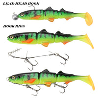 Fishing Lure Paddle Tail Soft 3-jointed Soft 1pc