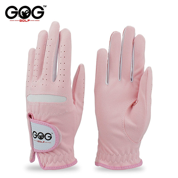 Golf Gloves 1 Pair Women's Pink Micro Soft Fiber Breathable Anti-Slip Left And Right Hand Women