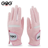 Golf Gloves 1 Pair Women's Pink Micro Soft Fiber Breathable Anti-Slip Left And Right Hand Women