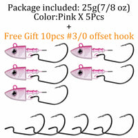 Fishing Lure 2pc or 5pc Jig Head swivel Hooks more action