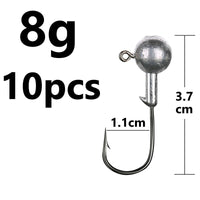 Fishing Jig Head Hook 10, 8, 6 or 4 pcs