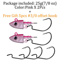 Fishing Lure 2pc or 5pc Jig Head swivel Hooks more action