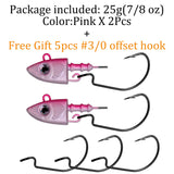 Fishing Lure 2pc or 5pc Jig Head swivel Hooks more action