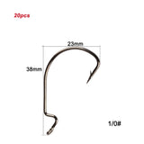 Fishing Hooks 20pcs/lot High Carbon Steel Offset 8#~-5/0