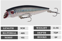 Fishing Lure Whopper Plopper 9cm 11.5g Top Water Popper