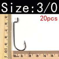 Offset Shank Hook 20PCS High Carbon Steel Soft Bait