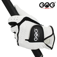 Golf Glove Sheepskin genuine leather for men 1pc white and black lycra Gloves Palm thickening