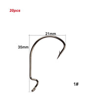 Fishing Hooks 20pcs/lot High Carbon Steel Offset 8#~-5/0