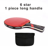 Table Tennis Ping Pong Racket Short Long Handle Carbon Blade Rubber With Case