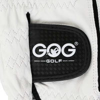 Golf Glove Sheepskin genuine leather for men 1pc white and black lycra Gloves Palm thickening