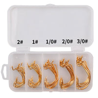 fishing hooks 50pcs Assorted Size Carbon Steel For Soft Lure Bass Barbed