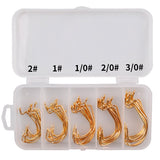 fishing hooks 50pcs Assorted Size Carbon Steel For Soft Lure Bass Barbed