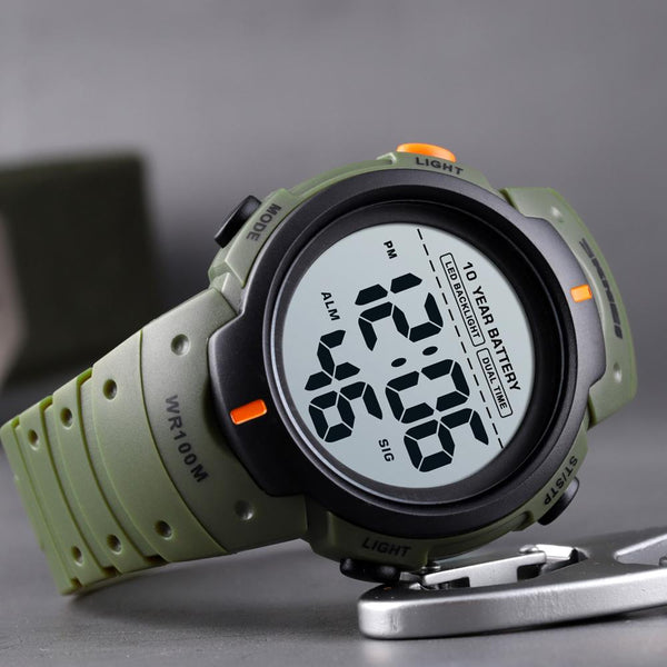 Watch Outdoor Sport 100M Waterproof Digital Led Light Stopwatch