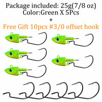 Fishing Lure 2pc or 5pc Jig Head swivel Hooks more action