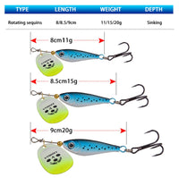 Fishing Lure Spinner Spoon 1PCS Rotating Vibration Bait Fishing 11g15g 20g