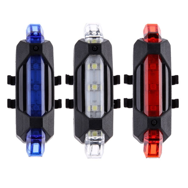 Bicycle Light LED Rear Waterproof USB Style Rechargeable or Battery Style