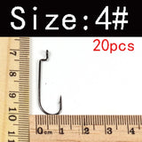 Offset Shank Hook 20PCS High Carbon Steel Soft Bait