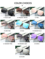 Sunglasses Women Fashion Oversize Rimless Square Bee UV400